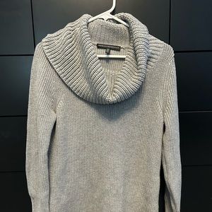 White House Black Market Grey Long Sleeved Cowl neck sweater